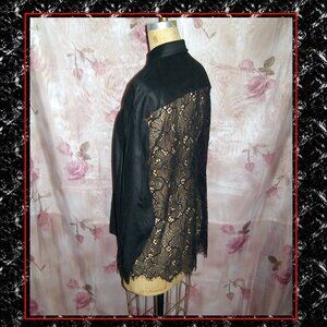 NWOT sz M/L Sies Marjan Black Dress shirt with Lace Back